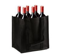 Sac de transport pliable pour 6 bouteilles de vin avec poignées renforcées, support en tissu non tissé pour pique-nique, voyage, fête et rangement pratique