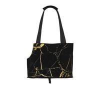 Sac de transport pliable pour chat et chien, sac fourre-tout élégant, texture marbrée dorée, sac fourre-tout imperméable et pliable pour petits chiens, sac de transport de voyage respirant avec