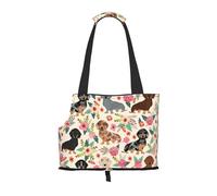 Sac de transport pliable pour chat et chien, sac fourre-tout imperméable et pliable pour petits chiens, sac de transport de voyage respirant avec crochet de sécurité et fenêtre de visualisation (34 x