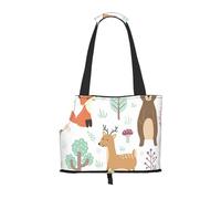 Sac de transport pliable pour chat et chien, sac fourre-tout imperméable et pliable pour petits chiens, sac de transport de voyage respirant avec crochet de sécurité et fenêtre de visualisation (34 x