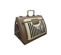 Sac de transport pliable pour chat - Pour petit chat - Dur jusqu'à 11,3 kg - 45,7 x 36,5 x 35,6 cm (L x l x H) - En plastique - Ouverture sur le devant - Beige + café