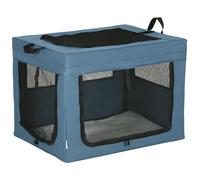 PawHut Sac de Transport Pliable pour Animaux de Compagnie avec poignée Ouverture supérieure Tissu en Maille - 69 x 51 x 51 cm - Bleu Noir