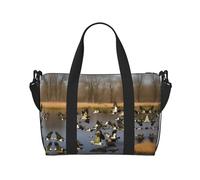 Sac de transport polyvalent avec imprimé canards sauvages, idéal pour les affaires, le sport, les week-ends, noir, One Size