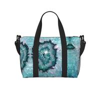 Sac de transport polyvalent imprimé agate bleu sarcelle, idéal pour les affaires, le sport, les week-ends, noir, One Size