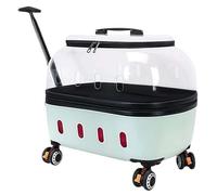 Sac de transport portable avec roulettes et roulettes à 360° pour petits chiens et chats, valise de voyage respirante avec poignée extérieure