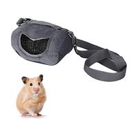 Sac de Transport Portable en Flanelle Grise pour Animaux de Compagnie, Sac de Sortie pour Hamster pour Petits Animaux de Compagnie, Sac de Voyage Respirant avec fenêtre grillagée, (S (Longueur 25