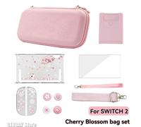 Sac de transport portable en PU rose Sakura pour Switch OLED, étui de protection imperméable en PU, boîte de rangement pour voyage, housse pour Switch for Switch