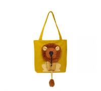 Sac de Transport Portable en Toile pour Petit Chien, Chat, Motif Lion de Dessin Animé, Sac à Bandoulière Pliable, Multicolore, Sac à Main Mignon en Forme de Lion, Sac pour Chat avec tête exposée