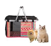 Sac de Transport Portable pour Chat Chien Sac à Main en Oxford Maille Respirant et Pliable Caisse de Transport Démontable Lavable Sacoche de Voyage Grande Capacité pour Animaux de Companie