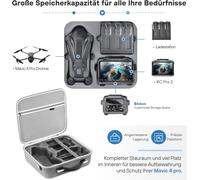 Sac De Transport Portable Pour Dji Mavic 4 Pro Fly More Combo&rc Pro 2,Parfait Pour Les Déplacements,Avec Espace De Rangement Pour Accessoires Tels Que Batteries Et Station