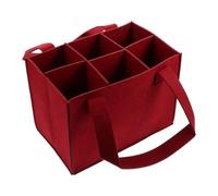 Sac de transport pour 6 bouteilles de vin avec séparateur - Sac de transport de bouteilles de vin | Sac fourre-tout de rangement de vin en feutre | Sac de voyage réutilisable avec poignée pour Noël