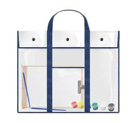 Sac de transport pour affiches - Grand sac transparent pour affiche, organiseur de rangement avec poignée et poche pour accessoires, récipient d'œuvres d'art en PVC pour la protection des détails