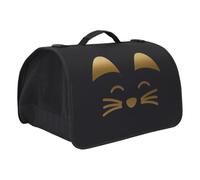 Sac de Transport pour Animaux 40x27xH21cm Noir à Motif Doré