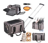 Sac de Transport pour Animaux à Roulettes - Chat & Chien - Jusqu'à 11.3kg - Gris - Uimoso