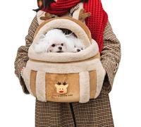 Sac de transport pour animaux en peluche avec limite de 14 pouces et 4 kg (8,8 livres), en forme d'élan pour l'hiver, sac au design doux et innovant avec animaux, sac de voyage pour animaux