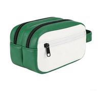 Sac de transport pour balles de golf en cuir synthétique avec double fermeture éclair et dragonne réglable - Rangement compact - Peut contenir 12 marqueurs de balles - Résistant à l'eau - 24 x 14 x 13