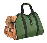 Sac de transport pour bois de chauffage avec poignées - Sac fourre-tout extra large en toile pour bûches de bois de chauffage pour maison, cheminée, camping - Porte-bûches robuste, classique, design durable, comprend une poche latérale pratique