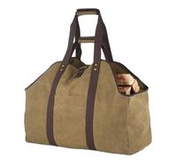 Sac de transport pour bois de chauffage, bûches en toile imperméable - Marron - Linxor