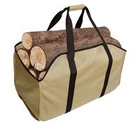 Sac de transport pour bois de chauffage - Grand panier à bois - En Oxford indéchirable et imperméable - Idéal pour cheminée et extérieur, également comme panier à provisions ou sac fourre-tout (kaki)