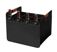 Sac de transport pour bouteille de vin, sac de transport en feutre pour vin rouge, support de bouteille portable, étui de rangement pliable pour camping, voyage, fête, pique-nique, noir, 37 x 32 x 22