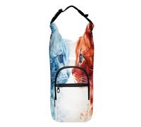 Sac de transport pour bouteille d'eau avec deux visages de chats et coquelicots, multicolore, Taille unique, Sac de transport pour bouteille d'eau
