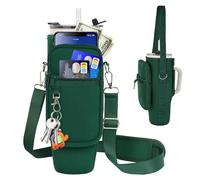 Sac de transport pour bouteille d'eau avec poche pour téléphone compatible avec gobelet Stanley/Meoky de 1,2 l avec poignée, pochette pour bouteille d'eau avec sangle réglable compatible avec les