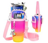 Sac de transport pour bouteille d'eau avec poche pour téléphone compatible avec gobelet Stanley/Meoky de 1,2 l avec poignée, pochette pour bouteille d'eau avec sangle réglable compatible avec les