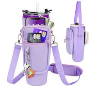 Sac de transport pour bouteille d'eau et téléphone compatible avec gobelet Stanley/Meoky de 1,2 l, avec poignée et sangle réglable
