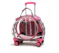 Sac de Transport pour Chat à roulettes - Chariot Transparent Rigide et Respirant pour Chat ou Petit Chien, avec Roues silencieuses 360°, Bretelles Amovibles et Dos ventilé - Jusqu’à 10 kg