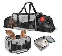 Sac De Transport Pour Chat Avec Bac À Litière Pour 2 Chats, Souple, À Double Compartiment, Extensible Et Portable Pour Les V[TO272]
