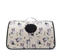 Sac de Transport pour Chat Cabine Avion Sac Voyage Pliable Placard sous Siège Léger et Doux Petit Modèle pour Chat et Chatons(Beige,Large)