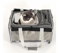 Sac de Transport pour Chat Chien 8kg, Sac Bandoulière Porté Transporteur Souple pour Petit Animal, Portable Pliable Spacieux et Respirant, Caisse Léger pour Voyage Airline Approuvé