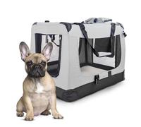 Mobiclinic® Pets, Sac de Transport pour Animaux Compagnie, Mod. balú, Marque européenne, Voyage Chats, Chiens, Lapins, Furets, Pliable, Taille l, 67x50x49 cm, Supporte 15 kg, Gris