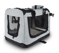 Mobiclinic® Pets, Balu, Cage de Transport pour Chiens, Chats, Lapins, Cochons d'Inde, Portable et Respirante, Taille s, 8 kg, 50x34x36 cm, Pliable, Gris