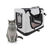 Sac de Transport pour Chat Chien Mobiclinic Balú Sac de Voyage Animaux de Compagnie Max. 10 kg Lapins Pliable Taille M Gris