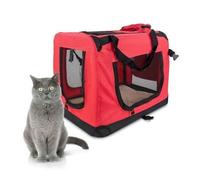 Sac de Transport pour Chat Chien Mobiclinic Balú Sac de Voyage Animaux de Compagnie Max. 10 kg Pliable Taille M Rouge
