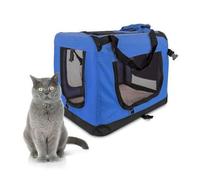 Sac de Transport pour Chat Chien Mobiclinic Balú Sac de Voyage Animaux de Compagnie Max.10 kg Pliable Taille M Bleu