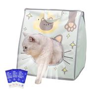 Sac de transport pour chat - Maison de refroidissement pour animaux de compagnie | Sac de transport pour chat avec poche de glace intégrée | Boîtier ventilé pliable isolant portable pour vélo, voiture