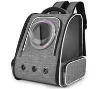 Sac de Transport pour Chat Petit Chien 10kg, Grand Sac à Dos pour Animal 3 Entrées Portable Pliable Spacieux et Respirant, Panier avec Matelas en Peluche pour Voyage en Train Voiture Avion