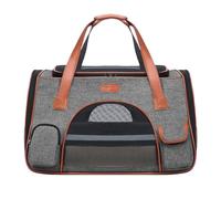 Sac de Transport pour Chat Pliable, Sac de Transport pour Chat avec bandoulière, pour Chats et Petits Chiens, Couleur Marron