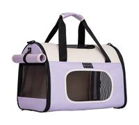 Sac de Transport pour Chat Souple Ventilé avec bandoulière Anti-Fugue Poids Léger et Platable Étanche pour Intérieur/Extérieur pour Chiens jusqu'à 8kg(Purple)