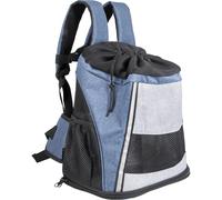 Flamingo Sac de transport chat - chien Timi Bleu - 34×25×37 cm - polyester + mousse - dos renforcé - fond amovible 30°C - sangles réglables - poches - portage possible en sac à dos