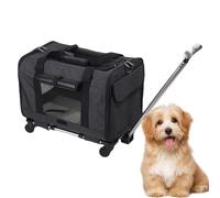 Sac de transport pour chien avec poignée télescopique, intérieur flexible, approuvé par l'entreprise