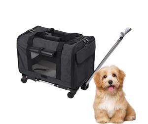 Sac de transport pour chien avec poignée télescopique, intérieur flexible, approuvé par l'entreprise
