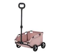 Sac de transport pour chien avec roues, poussette pour petit chien, chariot pliable léger à 4 roues équipé d'une boucle de ceinture de sécurité de séparation et d'une plaque inférieure en PVC épais,
