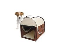 PawHut Sac de transport pliable pour chien/chat respirant, coussin d'agneau amovible 61x46x51 cm