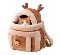 Sac de transport pour chien en peluche en forme d'élan pour animaux de | Sac à dos confortable pour la sortie avec chatons pour voyage, randonnée, avion, camping, intérieur, hiver