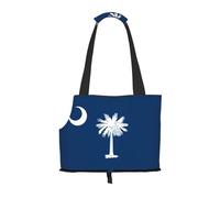 Sac de transport pour chien et chat avec drapeau de la Caroline du Sud - Sac de transport pour animaux de compagnie, convient pour chiot, petit chat en plein air, noir