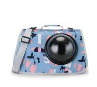 Sac de Transport pour Chien et Chat Moyen à Dur Ventilé Anti-Fugue Poids Léger et Platable pour Voyages/Randonnée/Vétérinaire(Blue)