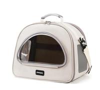 Sac de Transport pour Chien et Chat Souple Ventilé Anti-Fugue Poids Léger et Platable pour Voyages/Randonnée/Vétérinaire(Beige with Gray)